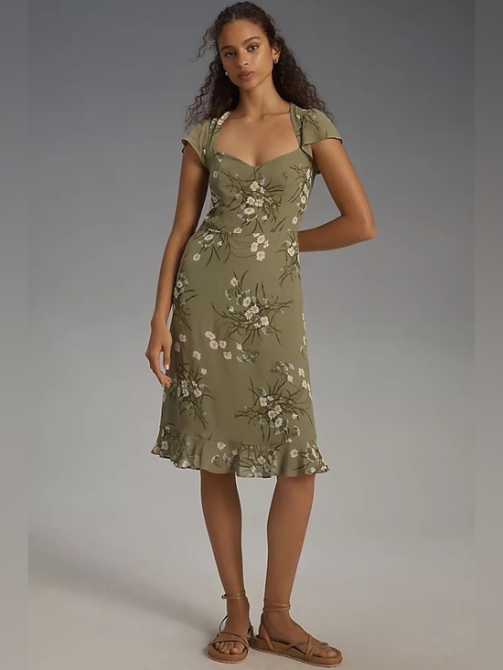 Reformation Dresses & Skirts - Reformation Rosie Floral Midi Dress Cap Sleeves 10 NEW